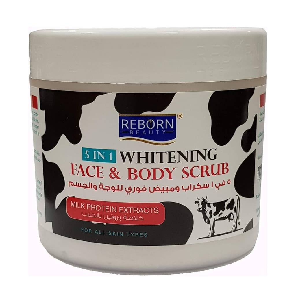 Reborn Beauty 5 in 1 Whitening Face & Body Scrub with Milk Protein Extract (500ml)